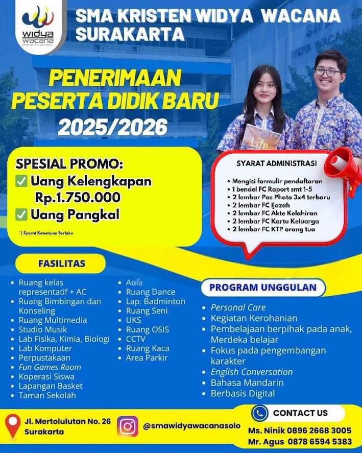berita, sma widya wacana, widya wacana, ysk,  yayasan sekolah kristen, yayasan, surakarta, sma