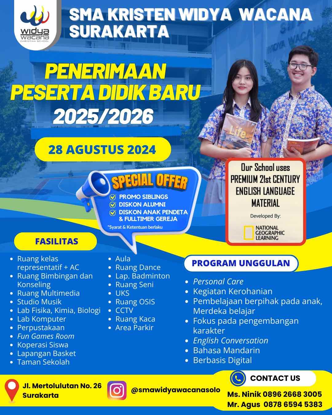 Expert, Penerimaan Peserta Didik Baru 2025/2026, sma widya wacana, widya wacana, ysk,  yayasan sekolah kristen, yayasan, surakarta, sma
