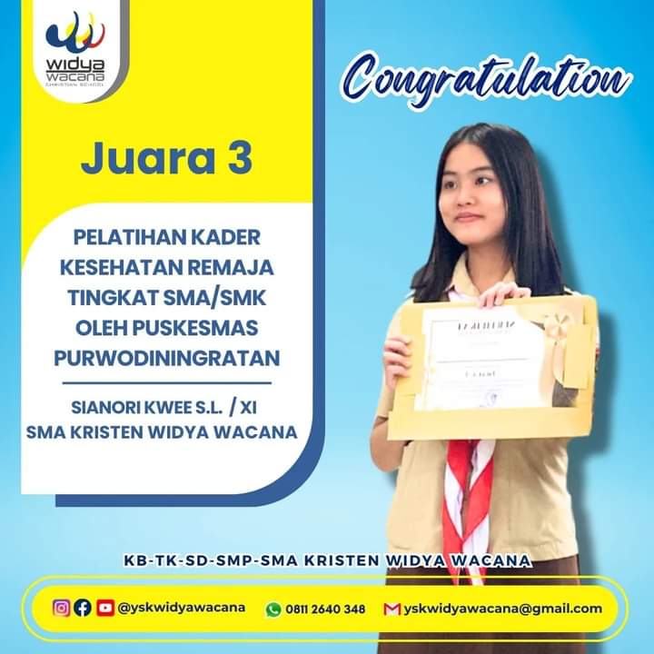 prestasi, sma widya wacana, widya wacana, ysk,  yayasan sekolah kristen, yayasan, surakarta, sma